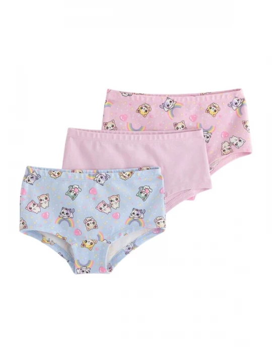 Obrázek produktu Lindex Spodní prádlo 'Kawaii' pastelová modrá / žlutá / pastelová fialová / růžová