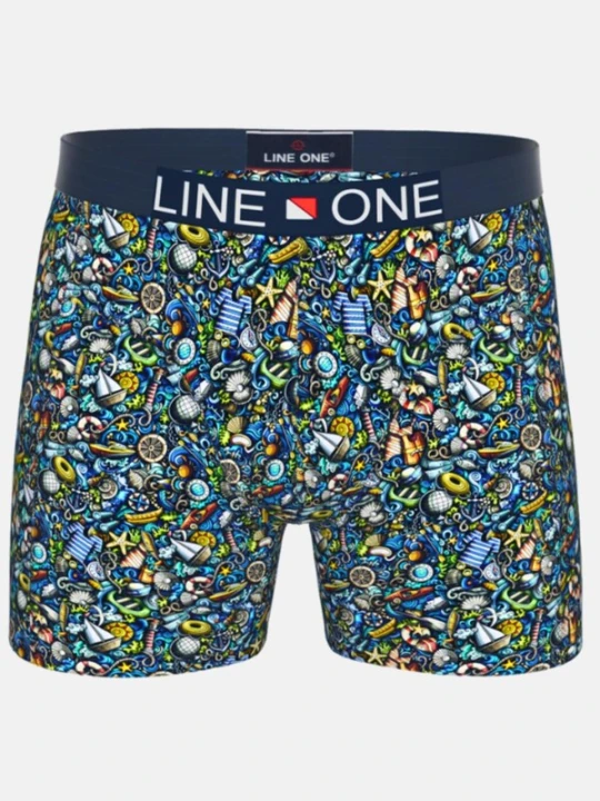 Obrázek produktu Line One Boxerky 'Line One Herren Boxershorts "Nautic Doodle"' námořnická modř