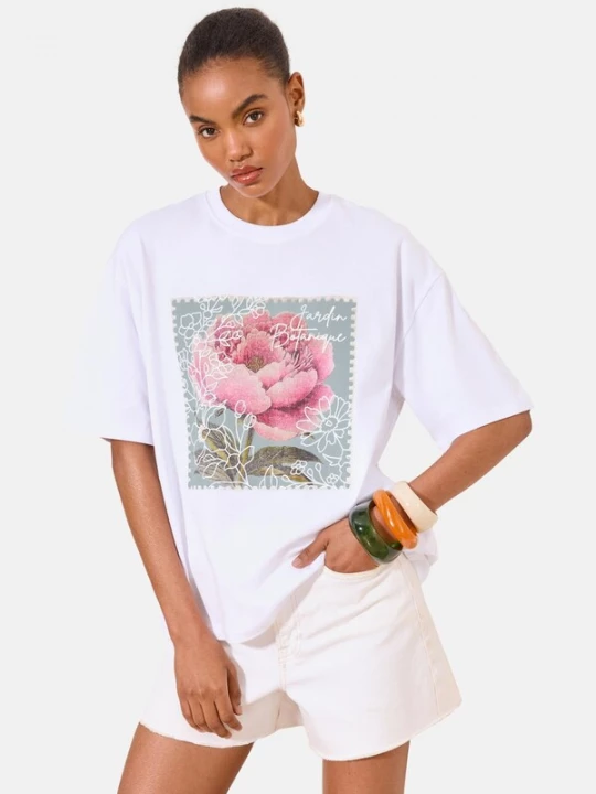 Obrázek produktu Lipsy Oversized tričko kouřově modrá / olivová / pitaya / bílá