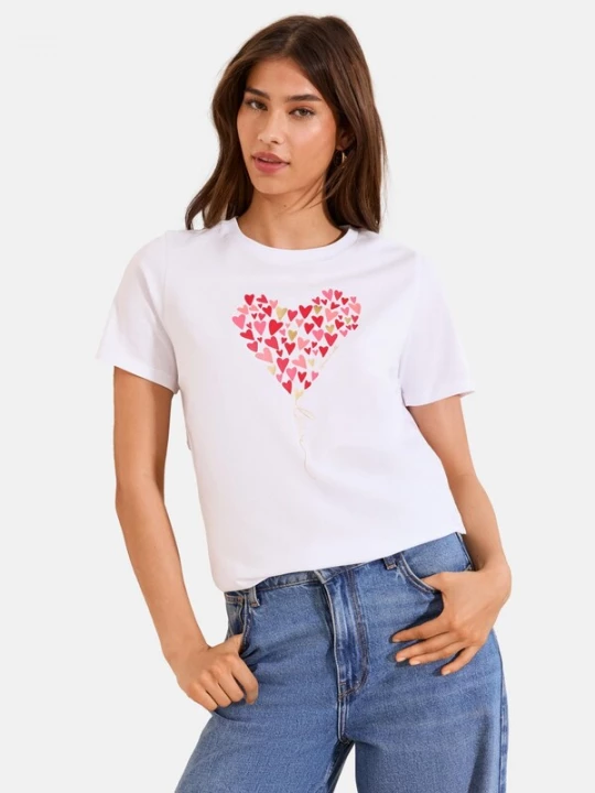 Obrázek produktu Lipsy Tričko 'Wear It With Love' zlatá / růžová / červená / bílá