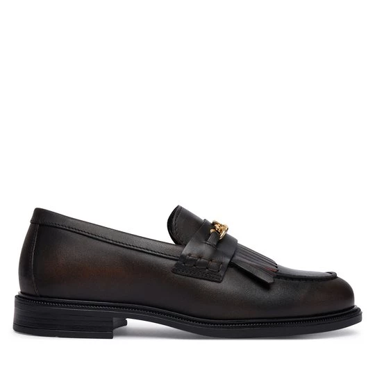 Obrázek produktu Loafersy Tommy Hilfiger Th Chain Fringe Leather Loafer FW0FW09668 Tmavě hnědá