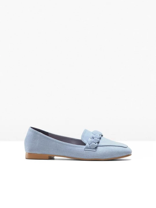 Obrázek produktu Loafersy z plecionym paskiem BonPrix niebieski