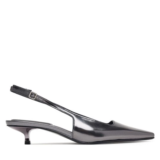 Obrázek produktu Lodičky Calvin Klein Kitten Heel Pump Sling Mirr Lth HW0HW03275 Stříbrná