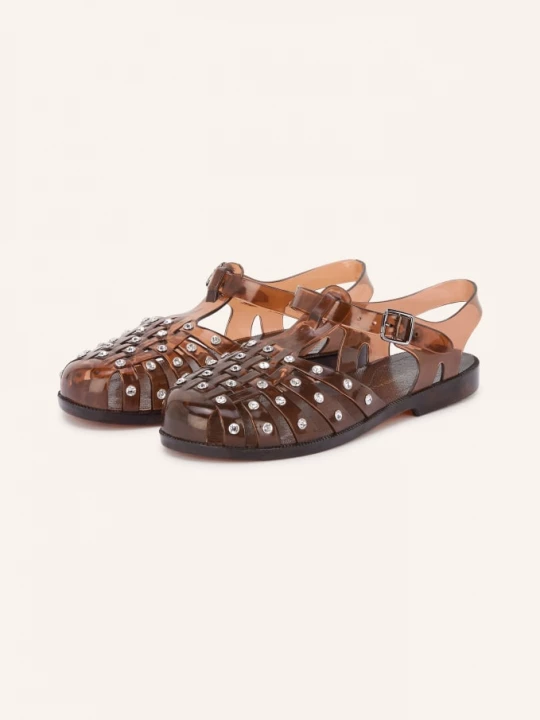 Obrázek produktu Loeffler Randall Sandály Rhys S Ozdobnými Kamínky hnědá / stříbrná