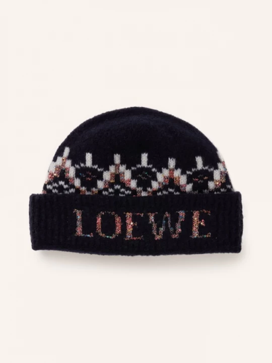 Obrázek produktu Loewe Čepice S Flitry tmavě modrá / barva růžového zlata / světle šedá