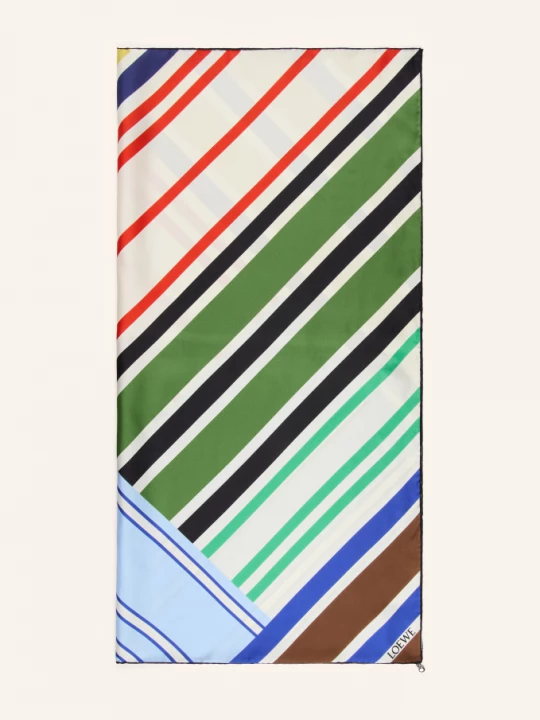 Obrázek produktu Loewe Hedvábný Šátek zelená / žlutá / modrá