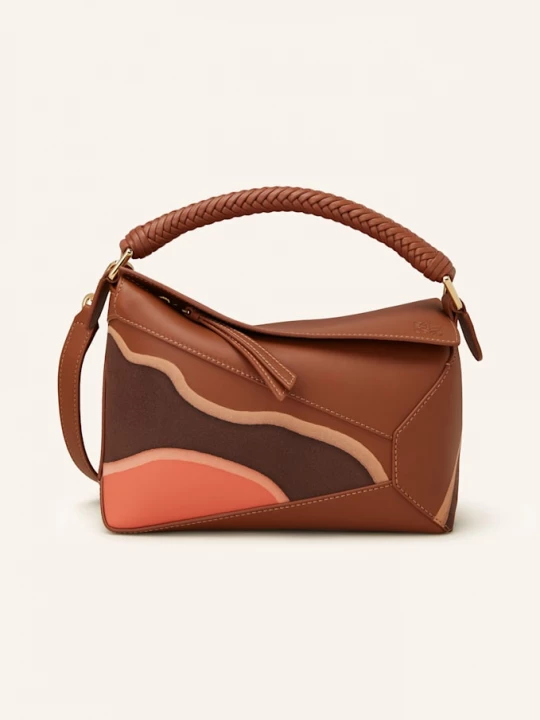 Obrázek produktu Loewe Kabelka Puzzle Edge Landscape Small hnědá / růžová / fuchsiová