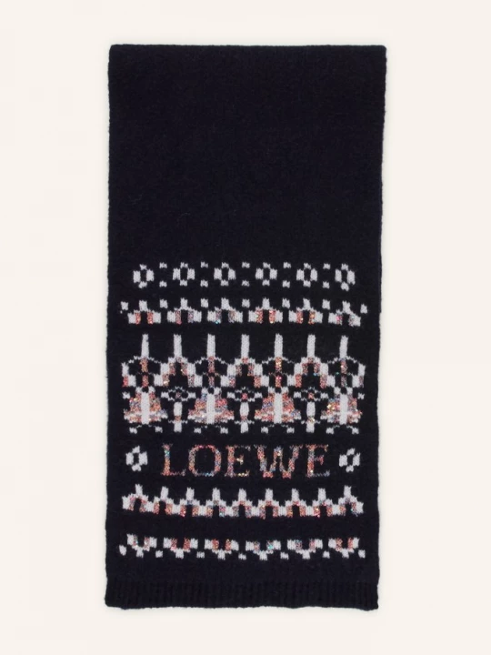 Obrázek produktu Loewe Šála S Flitry tmavě modrá / hnědá / krémová