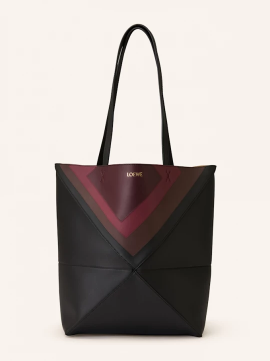 Obrázek produktu Loewe Shopper Puzzle Fold Medium černá / hnědá / světle červená