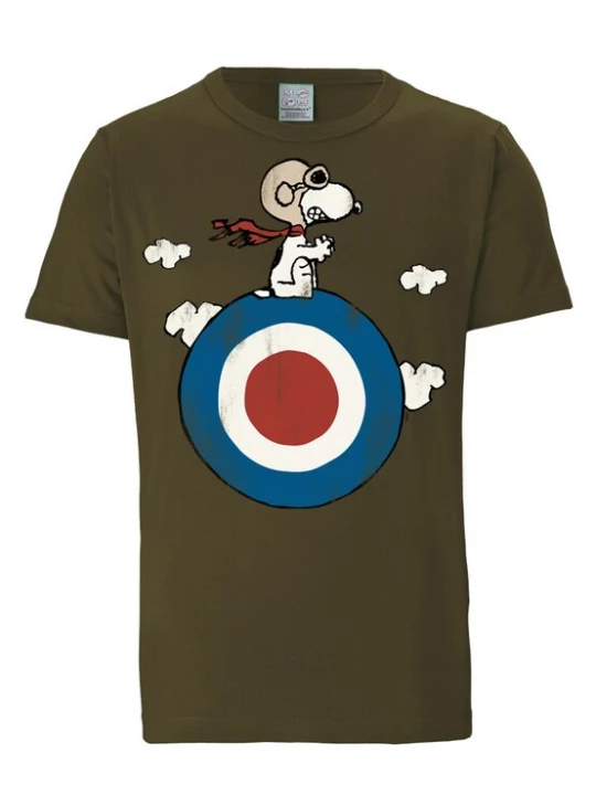 Obrázek produktu LOGOSHIRT Tričko 'Peanuts - Snoopy Pilot'  modrá / olivová / červená / bílá