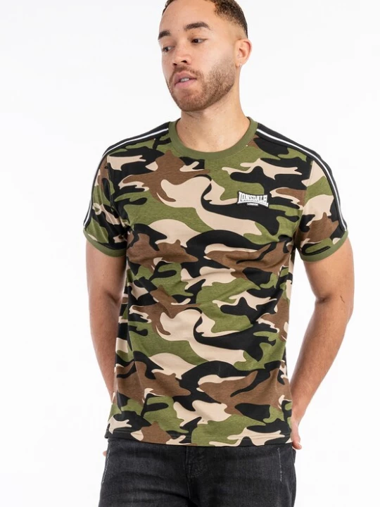 Obrázek produktu LONSDALE Tričko 'Gunnista'  světle béžová / hnědá / khaki / černá
