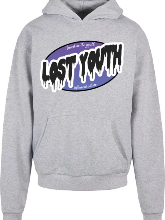 Obrázek produktu Lost Youth Mikina 'Invest'  světle šedá / tmavě fialová / černá / bílá