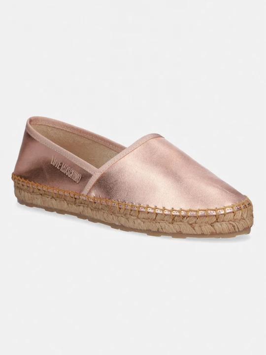 Obrázek produktu Love Moschino espadrily dámské kožené růžová