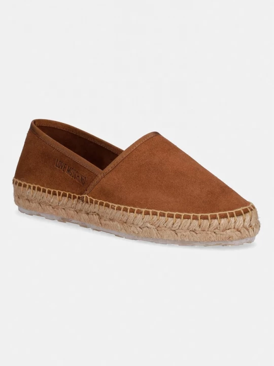 Obrázek produktu Love Moschino espadrily na plochém podpatku dámské semišové hnědá