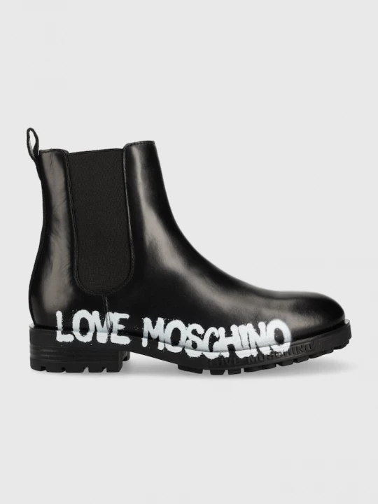 Obrázek produktu Love Moschino Kožené kotníkové boty Love Moschino černá