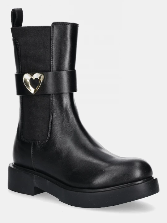 Obrázek produktu Love Moschino Kožené kotníkové boty Love Moschino černá