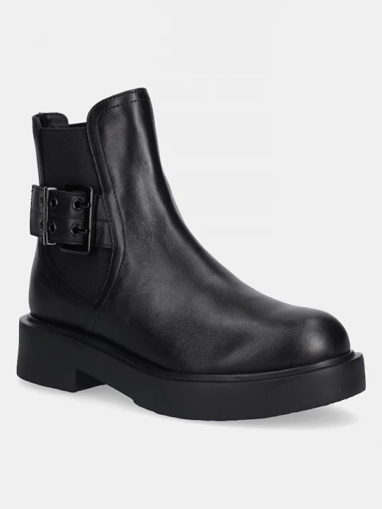 Obrázek produktu Love Moschino Kožené kotníkové boty Love Moschino černá