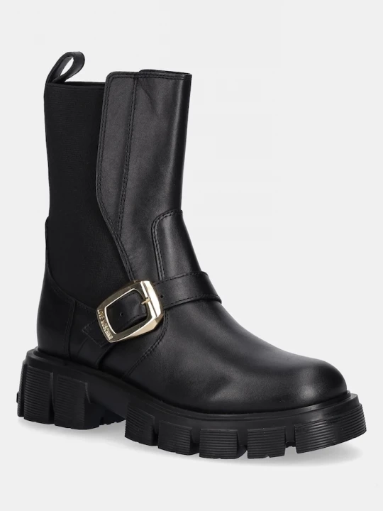 Obrázek produktu Love Moschino Kožené kotníkové boty Love Moschino černá