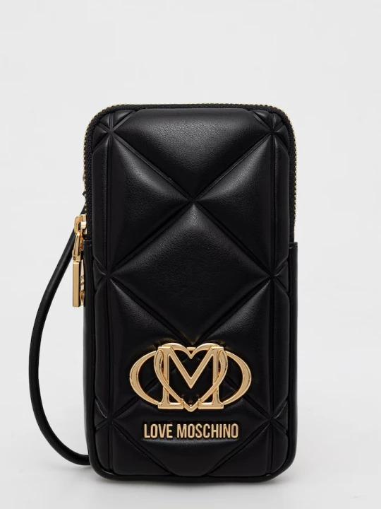 Obrázek produktu Love Moschino obal na telefon dámský z imitace kůže černá
