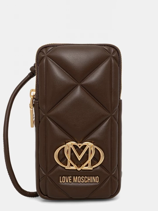 Obrázek produktu Love Moschino obal na telefon dámský z imitace kůže hnědá