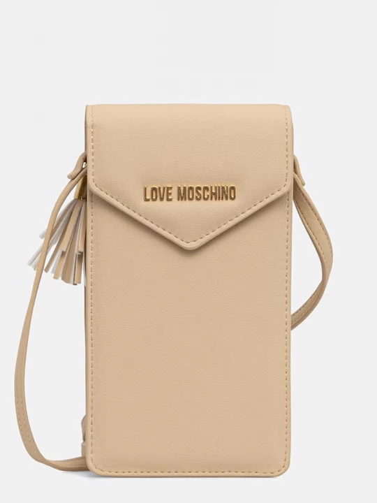 Obrázek produktu Love Moschino pouzdro dámské z imitace kůže béžová