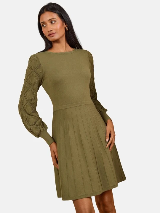 Obrázek produktu love & roses Úpletové šaty khaki