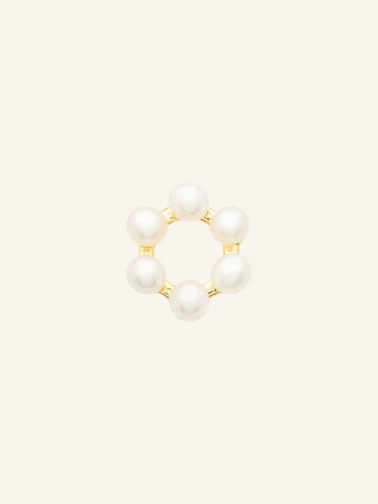 Obrázek produktu Lulu Copenhagen Náušnice Bouquet Circle Earring zlatá / bílá