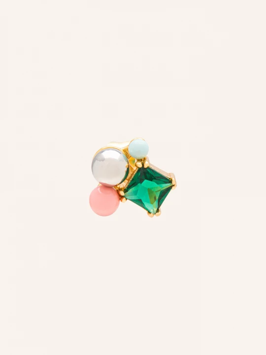 Obrázek produktu Lulu Copenhagen Puzetové Náušnice Bouquet Green Bling zlatá