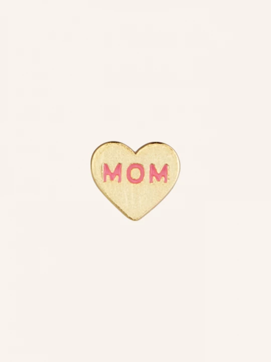 Obrázek produktu Lulu Copenhagen Puzetové Náušnice Heart Mom zlatá / růžová
