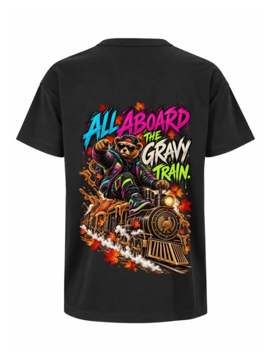 Obrázek produktu LUNØIR Studio Tričko 'BOSS Thanksgiving Feast Train' černá