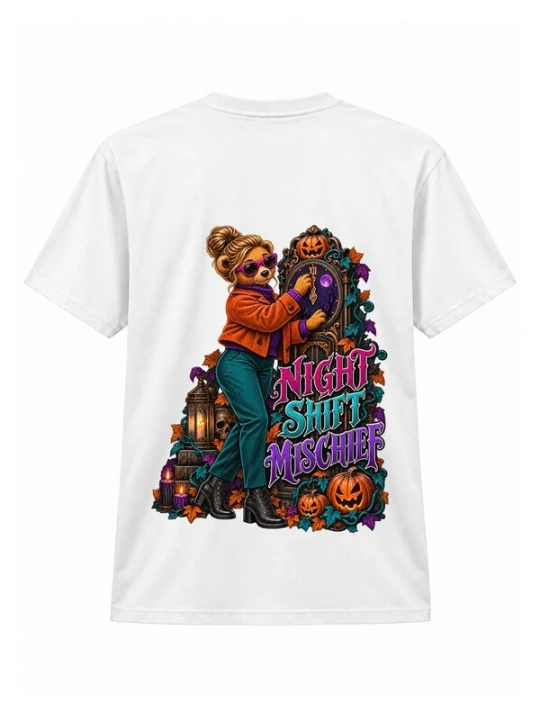 Obrázek produktu LUNØIR Studio Tričko 'TEDDY Night Shift' bílá