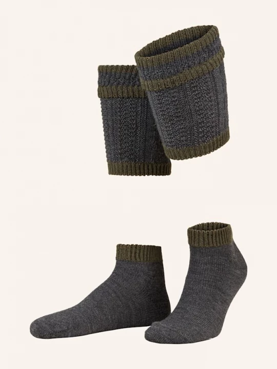 Obrázek produktu Lusana Ponožkové Návleky Loferl Z Merino Vlny 5230 grau/jägeroliv