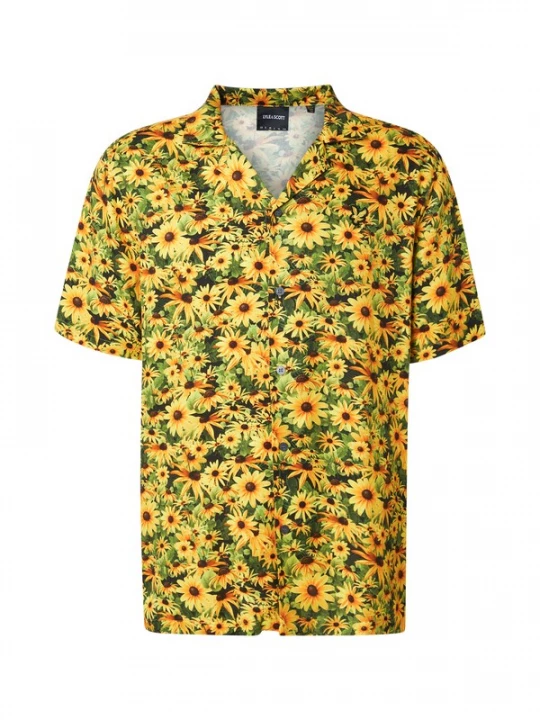 Obrázek produktu Lyle & Scott Košile 'Wild Garden' tmavě hnědá / žlutá / tmavě zelená / oranžová