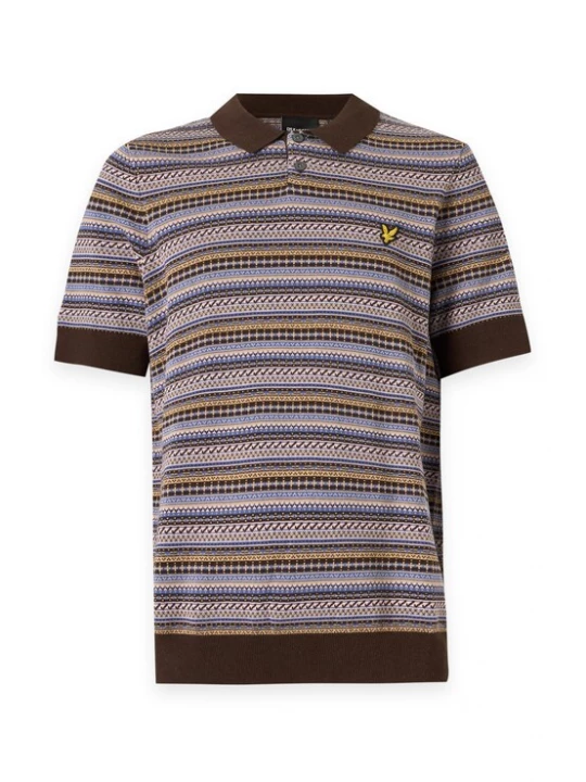 Obrázek produktu Lyle & Scott Svetr 'Fairisle' béžová / opálová / tmavě hnědá / bílá