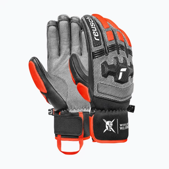 Obrázek produktu Lyžařské rukavice Reusch Worldcup Warrior DH black / silver / fluo red šedá