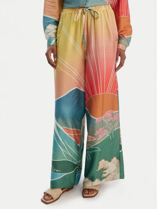 Obrázek produktu Maaji Kalhoty z materiálu Sakura Scenery Ophelia PT1836CPA007 Žlutá Relaxed Fit