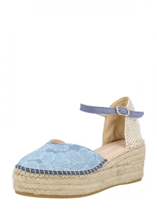Obrázek produktu MACARENA Lodičky 'JAVA6-AY CINZIA BEBE' béžová / modrá džínovina / světlemodrá / bílá