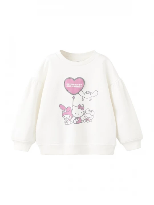 Obrázek produktu MANGO KIDS Mikina 'HKHEART' fialová / černá / offwhite