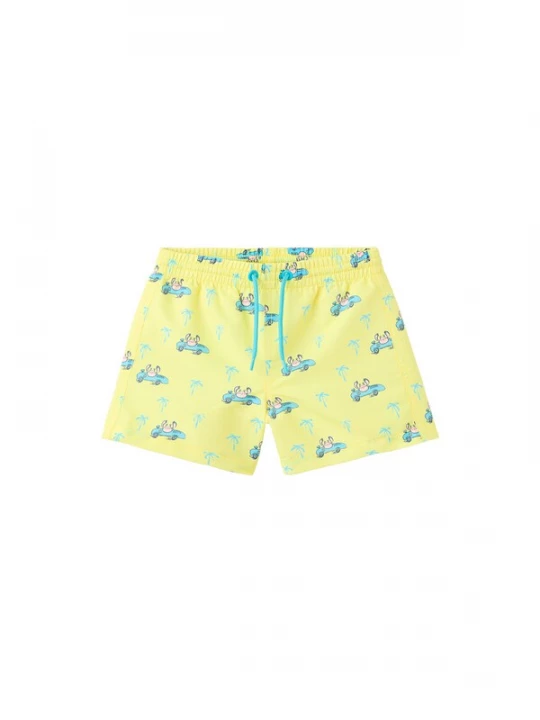 Obrázek produktu MANGO KIDS Plavecké šortky 'CANGREJO' aqua modrá / světle žlutá / růže / černá