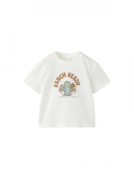 Obrázek produktu MANGO KIDS Tričko 'CACTUS' světlemodrá / hnědá / offwhite