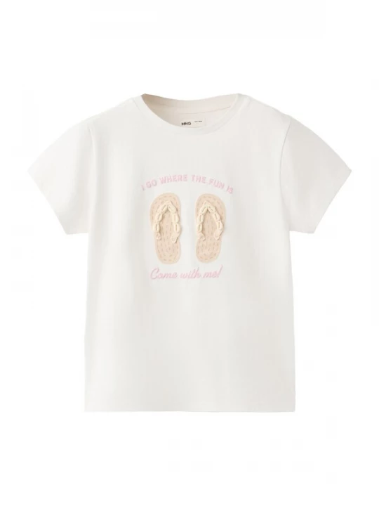 Obrázek produktu MANGO KIDS Tričko 'CHANCLA' béžová / světle hnědá / růžová / offwhite