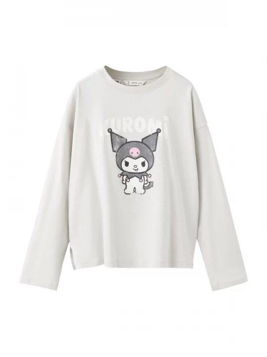 Obrázek produktu MANGO KIDS Tričko 'HKKUROMI' šedá / světle šedá / černá / offwhite