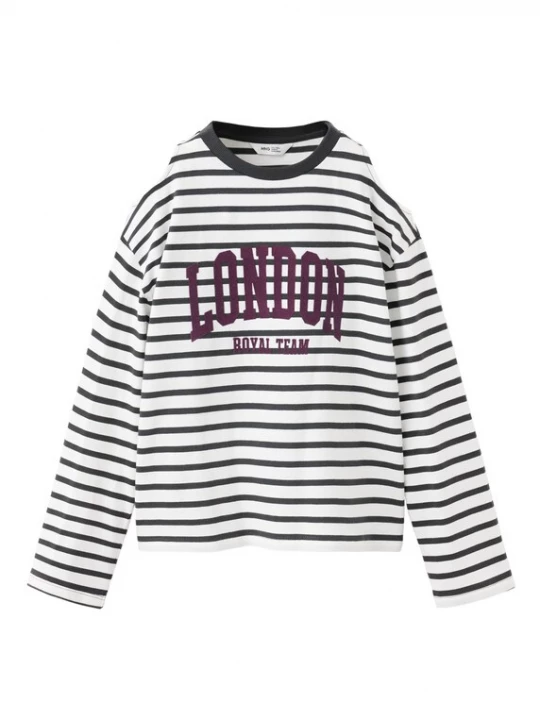 Obrázek produktu MANGO KIDS Tričko 'LONDON' antracitová / ostružinová / bílá