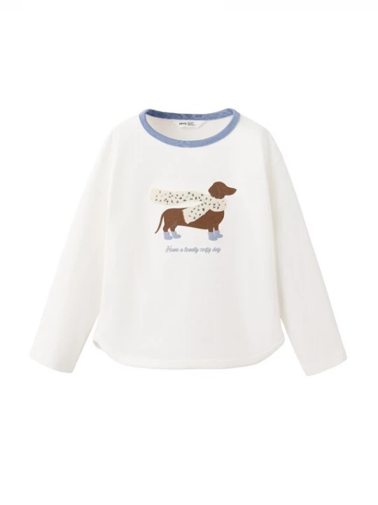 Obrázek produktu MANGO KIDS Tričko 'PERRO' chladná modrá / hnědá / bílá / barva bílé vlny