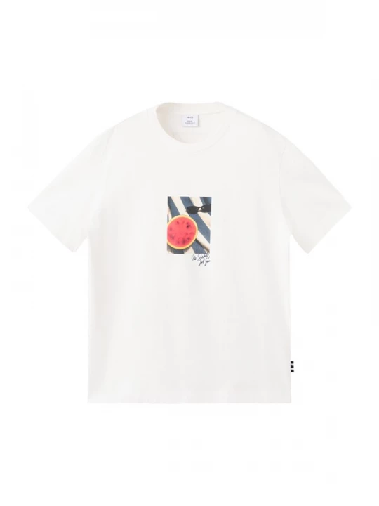 Obrázek produktu MANGO MAN Tričko 'SANDIA' chladná modrá / melounová / černá / bílá