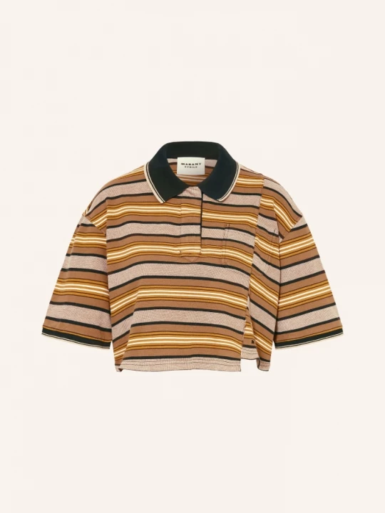 Obrázek produktu Marant Étoile Jerseyové Polo Tričko Isalyne béžová / tmavě hnědá / hnědá