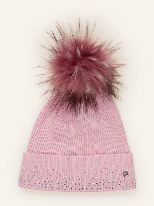 Obrázek produktu Marc Cain Čepice S Umělou Kožešinou A Ozdobnými Kamínky 208 chalk pink