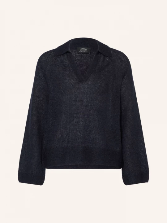 Obrázek produktu Marc Cain Pletené Polo Tričko S Alpakou A Mohérem 394 navy