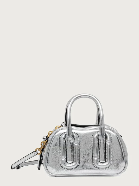 Obrázek produktu MARC JACOBS crossbody kabelka dámská kožená BABE MINI stříbrná