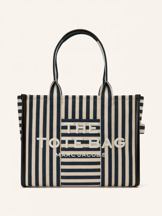 Obrázek produktu Marc Jacobs Nákupní Taška The Large Tote Striped Canvas tmavě modrá / krémová